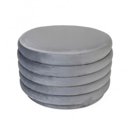 88003016 : Bàn Sofa, Ottoman Hình Tròn - Màu Xám